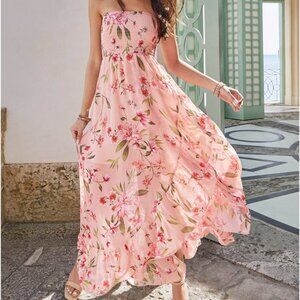 Pink strapless dress